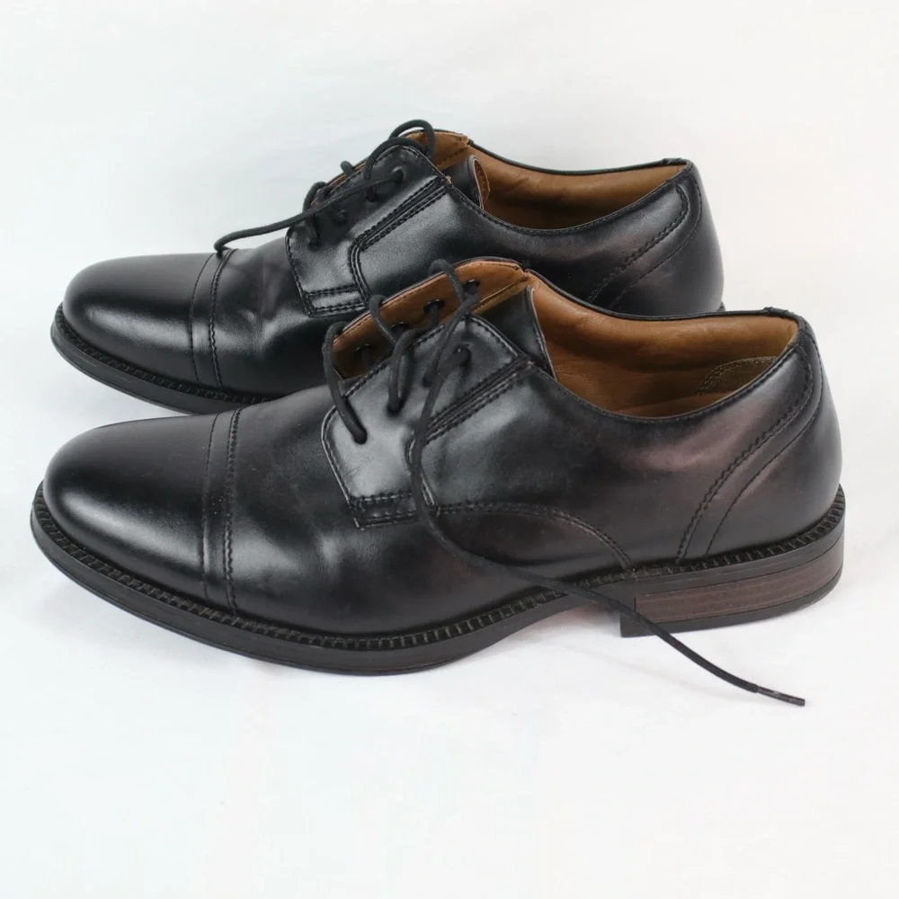 George‎ Black Leather Dress Oxford Shoes Mens Size 8W